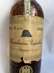 VTG 1940s Mandarine Napoleon Grand Liqueur Empty Bottle Belgium Web Glass