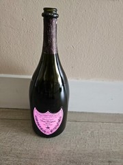 Empty magnum dom perignon luminos pink color bottle rose vinta2000 1.5lt