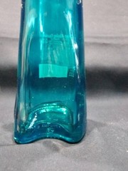 MOSELLAND « CAT » TEAL GREEN EMPTY LIQUOR BOTTLE W/ CAT CORK