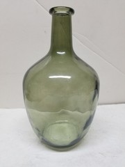 VTG DEMIJOHN OLIVE GREEN GLASS BOTTLE 10&Prime;