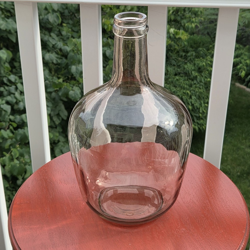 One Gallon Demijohn Carboy in a Soft Peach Color 12in Tall