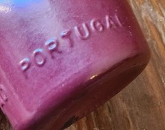 2 Vintage J.M. Da Fonseca Bottles – Brown & Purple Glass, Azeitão Portugal