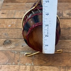 Vintage Plastic Wicker Wrapped Wine Bottle Decanter Iberia 60’s Red Brown Black