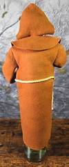 Vtg Folk Art Handmade Monk Doll Bottle Cover Wine Liquor 15&Prime; x 8&Prime; Humorous Decor
