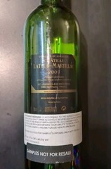 Chateau Latour Martillac Pessac Leognan empty wine bottle 2009
