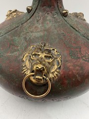 Vintage Antique Italian Leather Wrapped Wine Decanter Empty Made In Italy Unique