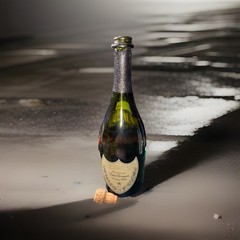 Empty Dom Perignon 2008 Bottle With Cork