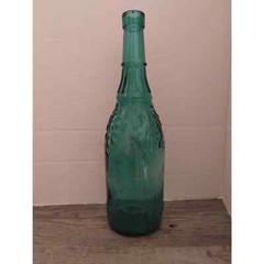 11 1/2&Prime; Embossed Green Glass Bottle Canada