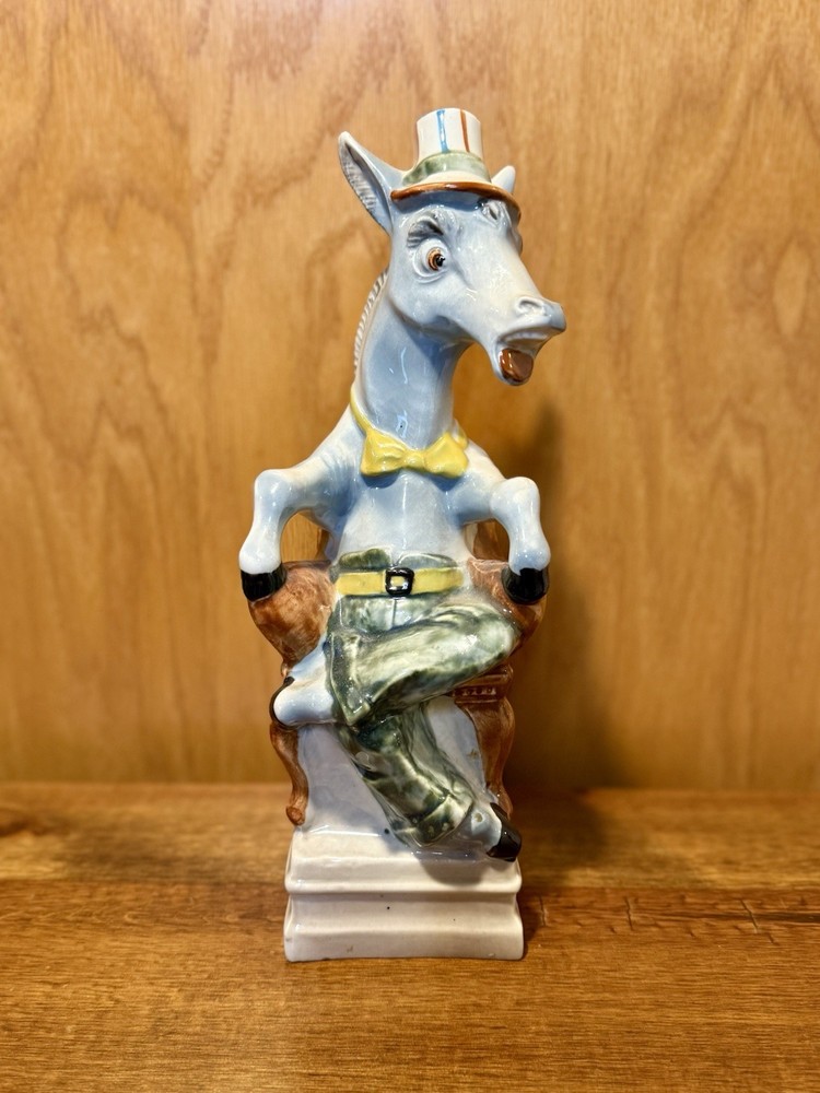 Vtg Donkey Horse Liquor Decanter Empty Bottle 12&Prime; Red Wine Mareialla Product