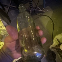 Clear Glass Wine Bottle Collectible Modern Long Neck Decorative- round bottom!