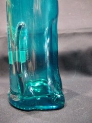 MOSELLAND « CAT » TEAL GREEN EMPTY LIQUOR BOTTLE W/ CAT CORK