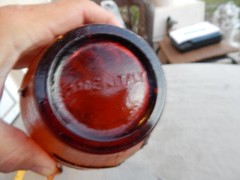 Vintage Brown? Glass Flower Genie Bottle Wine Bottle Decanter Italy Estate Find