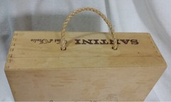 Santini Vint d&rsquo; Italia Soave Gift Wooden Box EMPTY Display Piece Rope Handle