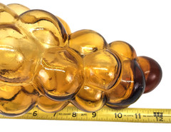 Amber Chianti Bottle Shaped Like Bunch Of Grapes From 1970s Hand Blown 12&Prime; long