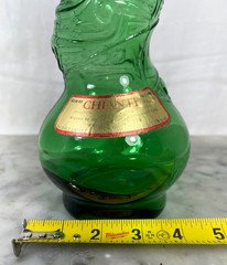Vtg Emerald Green Empoli style Swirl Chiant Bottle 17” Tall Italy