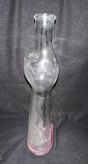 13” Happy Cat Mosell? Pink Gradient Wine Bottle Flower Vase Clear EUC No Label