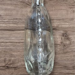 Vtg Clear Wine Liquor Glass Bottle Between 1935-1964 ? 11” Tall Ribbed Sides