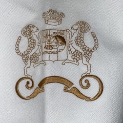 Chateau Mouton Rothschild Custom Embroidered Fabric Table Mat 13&Prime;X10&Prime;