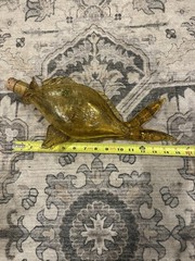 Vintage Italian Handblown Amber Crackle Glass Orvieto Wine Fish Decanter Empty