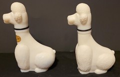 Vintage Porcelain Set Of 2 Poodle Wine Bottles Scali Italian Rose Wine EMPTY