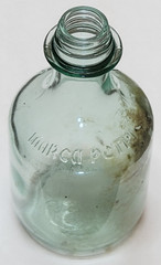 Vintage Marca Petri Pastoso Aqua-Green Wine Bottle