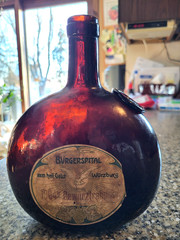 1904 Gewurztraminer Burgerspital zum heil. Geist Labeled 19th c Wine Bottle