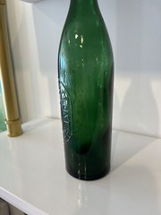 Antique EMERALD GREEN French Liquor Bottle Brasserie de Vezelise Depose