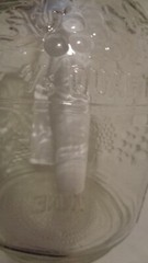 VINTAGE CLEAR GLASS WINE DECANTER BOTTLE EMBOSSED GRAPES LEAVES VINES 4/5 QUART