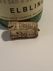 Vtg. Moselle Luxembourgeoise Elbling Wine Caves De Wellestein 1979 Bottle & Cork