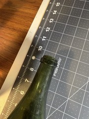 Vintage Early 1900&rsquo;s Hand Blown Green Wine Bottle with Deep Punt 9 Inches Tall