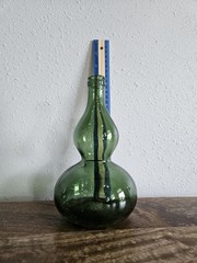 Unique Wine Bottle Green Smooth Hourglass Shaped Rose Bela 8&Prime;