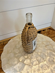 Vintage 1967 Wicker Wrapped Portugal QUINTA Lisbon Wine Bottle Empty