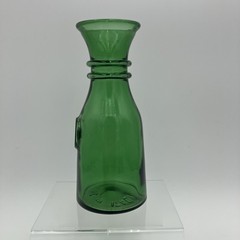 Vintage Italian Emerald Green Glass Serving Container Roman Cameo Made in Italy