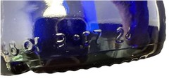 5 Vintage Cobalt Blue Wine Bottles 3 Trademark On Bottom