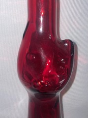 Moser Riesling Red Glass Cat Empty Wine Bottle No Stopper 2011 13 Inches High