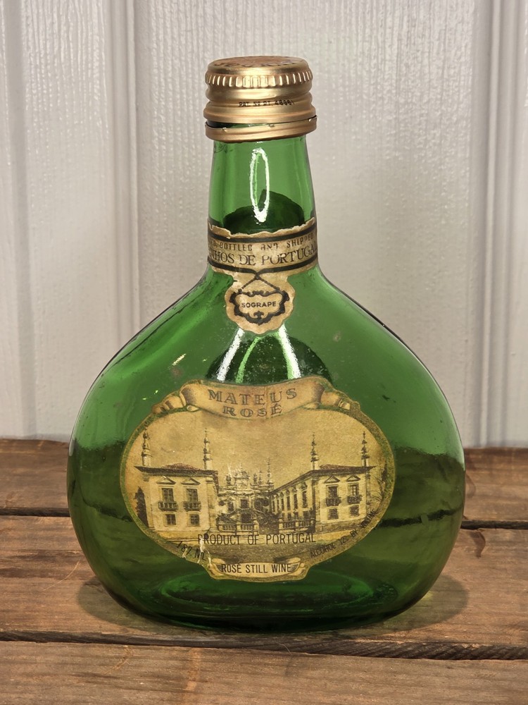 Mateus Green Still Rose Sogrape Portugal Antique Wine Bottle Vintage