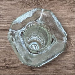 Vtg Clear Wine Liquor Glass Bottle Between 1935-1964 ? 11” Tall Ribbed Sides