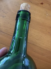 Vintage Empty Bocksbeutel Green Wine Bottle 750ml Display Bud Vase 8.5&Prime;!