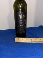 Empty Stella Rosa Black Dark Wine Bottle- w/cork -Clean -Small Tear On Label