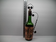 Wine Bottle Decanter Paris France Eiffel Tower Empty Bar Deco Copper