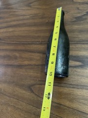 RARE 1840&rsquo;s Hand Blown Green Champagne Wine Bottle 10&Prime; x 2 3/4&Prime;