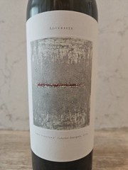 Adversity 2019 . Caberbet Sauvignon. Empty bottle with cork. Napa Valley.
