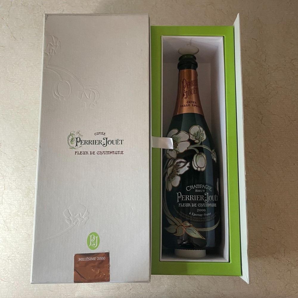 Perrier-Jouët Belle Epoque 2000 Empty Champagne Bottle Box Floral Art Nouveau