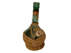 Vintage 1955 Orvieto Melini Wicker Wrapped 23 oz Italian Wine Bottle Empty