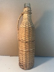 Vintage Mexican Viejo Altruan Wicker Wrapped Wine Bottle (Empty)