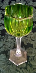 Moser Koloman Rare Fine Wineglass Bohemia Meyr&rsquo;s Neffe, Paneled Crystal C. 1900
