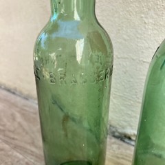 Old French Green Glass wine water pastis bottle circa 1950 set of 2 07062216