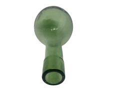 Vintage Hand Blown Round Bottom Green Glass Wine Bottle 10&Prime;