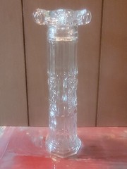 Lovely Pressed Glass Decanter Wine Bottle Pillar / Column style