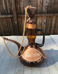 Title: Tintorro Porron Amber Brown Glass Wine Bottle Alcohol Decanter Spain